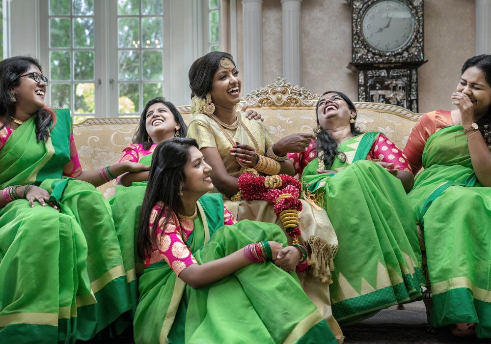 Dream Asian Wedding Venues featuring bridesmaids laughing